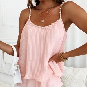 Pearls decor layered Cami top size 14